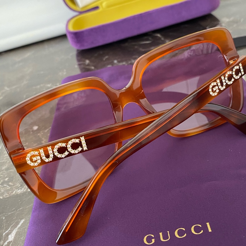 Gucci havana brown square rim